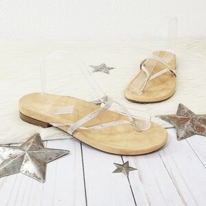 Vionic Santiago strappy thong sandal metallic gold size 11 NEW